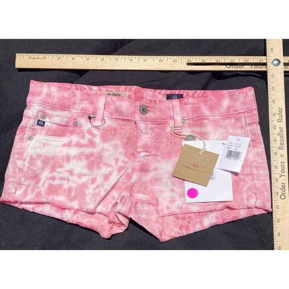 AG Adriano Goldschmied Daisy Low Rise Pink Tie Dye Women's Shorts 28 NWT PT-007 - Picture 1 of 5